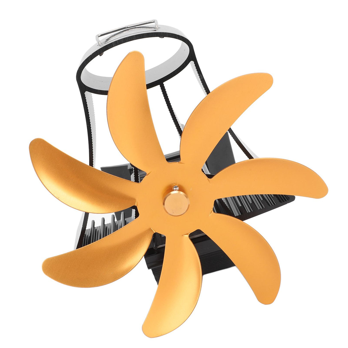 Wood Stove Fan Pipe Fireplace Fan 7 Blades Stove Fan On Chimney Silent Motors Heat Powered Wood Stove Fan Magnetic Wall Mount Gold