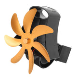 Wood Stove Fan Pipe Fireplace Fan 7 Blades Stove Fan On Chimney Silent Motors Heat Powered Wood Stove Fan Magnetic Wall Mount Gold - Close-Up Angle