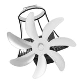Wood Stove Fan Pipe Fireplace Fan 7 Blades Stove Fan On Chimney Silent Motors Heat Powered Wood Stove Fan Magnetic Wall Mount Silver - Rear View
