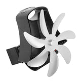 Wood Stove Fan Pipe Fireplace Fan 7 Blades Stove Fan On Chimney Silent Motors Heat Powered Wood Stove Fan Magnetic Wall Mount Silver - Close-Up Angle