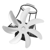Wood Stove Fan Pipe Fireplace Fan 7 Blades Stove Fan On Chimney Silent Motors Heat Powered Wood Stove Fan Magnetic Wall Mount Silver - Low Angle