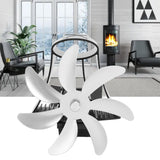 Wood Stove Fan Pipe Fireplace Fan 7 Blades Stove Fan On Chimney Silent Motors Heat Powered Wood Stove Fan Magnetic Wall Mount Silver - Extra Image