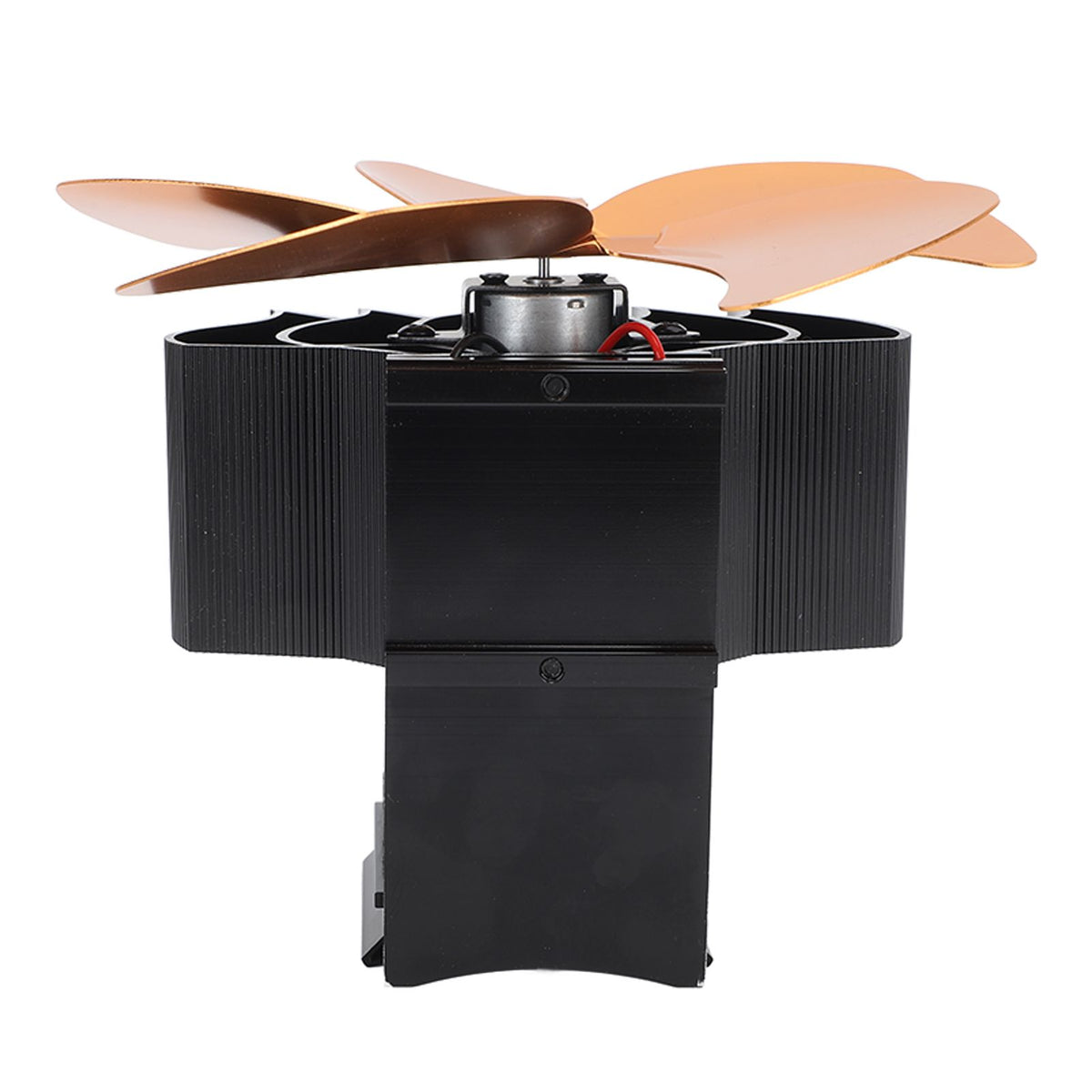 5 Blade Heat Powered Stove Fan Aluminum Alloy Noiseless Wall Hanging Thermal Powered Fireplace Fan for Wood Burning Stove Kerosene Stove Gold