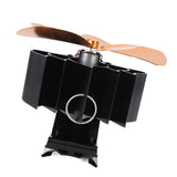 5 Blade Heat Powered Stove Fan Aluminum Alloy Noiseless Wall Hanging Thermal Powered Fireplace Fan for Wood Burning Stove Kerosene Stove Gold