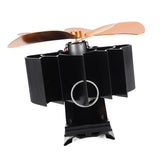 5 Blade Heat Powered Stove Fan Aluminum Alloy Noiseless Wall Hanging Thermal Powered Fireplace Fan for Wood Burning Stove Kerosene Stove Gold - Extra Image