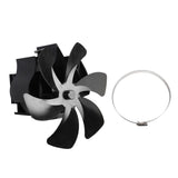 Wood Stove Fan Heat Powered 6 Blades Hanging Stove Fan Silent Flue Pipe Hanging Fireplace Fan Eco Friendly Wall Mount Black
