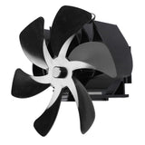 Wood Stove Fan Heat Powered 6 Blades Hanging Stove Fan Silent Flue Pipe Hanging Fireplace Fan Eco Friendly Wall Mount Black - Front View
