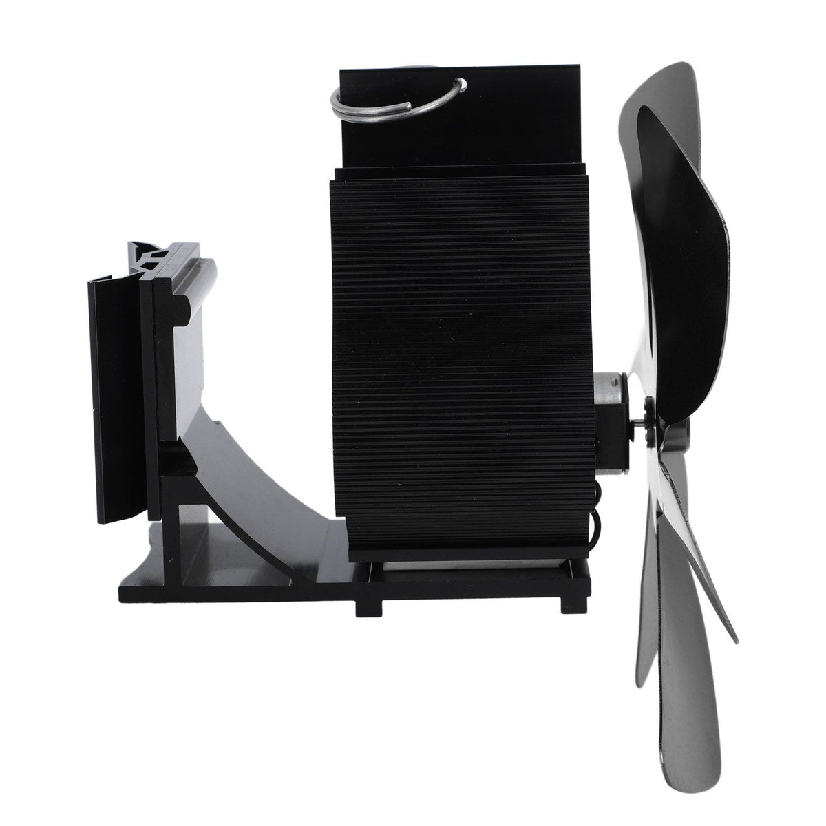 Wood Stove Fan Heat Powered 6 Blades Hanging Stove Fan Silent Flue Pipe Hanging Fireplace Fan Eco Friendly Wall Mount Black