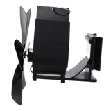 Wood Stove Fan Heat Powered 6 Blades Hanging Stove Fan Silent Flue Pipe Hanging Fireplace Fan Eco Friendly Wall Mount Black