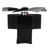 Wood Stove Fan Heat Powered 6 Blades Hanging Stove Fan Silent Flue Pipe Hanging Fireplace Fan Eco Friendly Wall Mount Black - Low Angle
