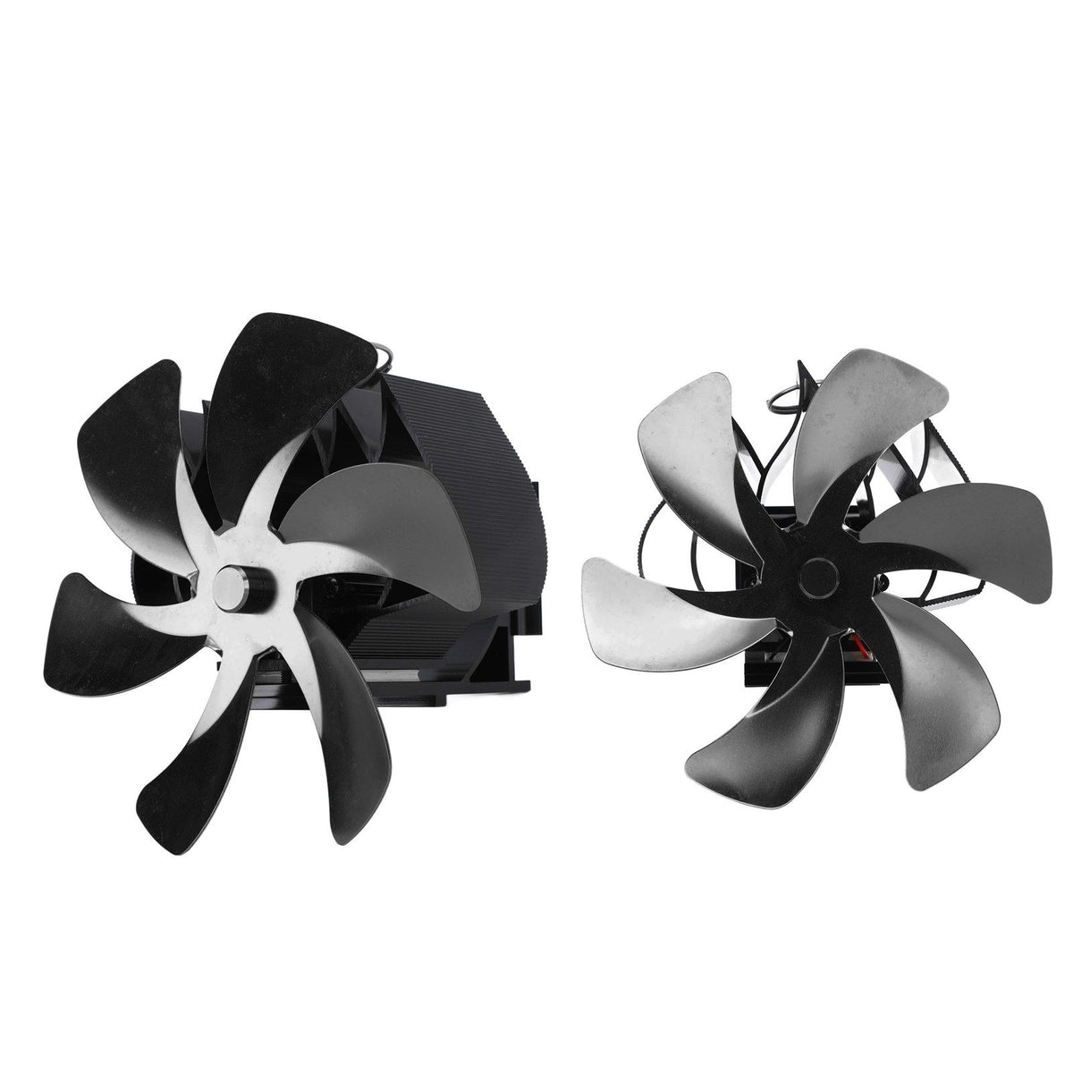 Wood Stove Fan Heat Powered 6 Blades Hanging Stove Fan Silent Flue Pipe Hanging Fireplace Fan Eco Friendly Wall Mount Black