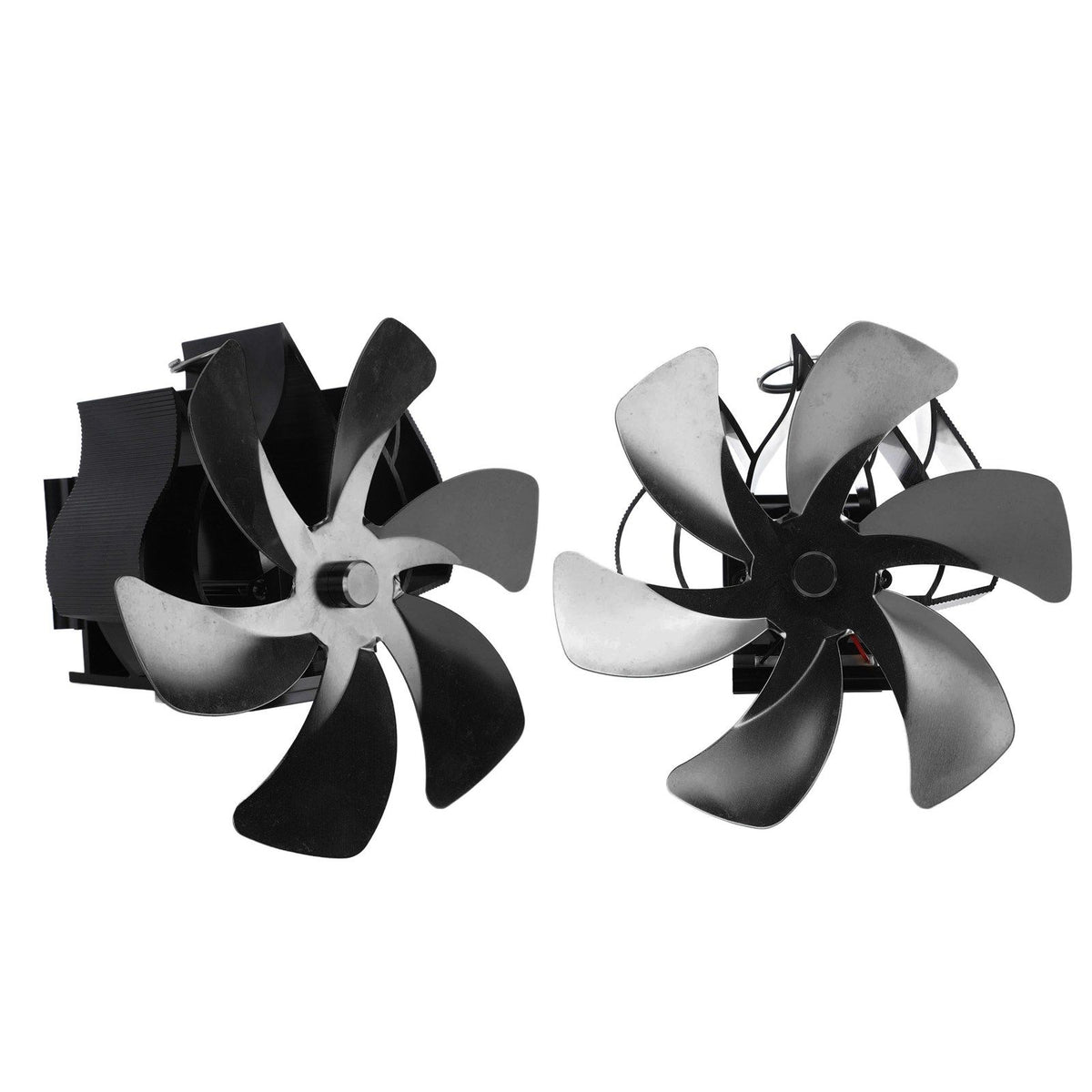 Wood Stove Fan Heat Powered 6 Blades Hanging Stove Fan Silent Flue Pipe Hanging Fireplace Fan Eco Friendly Wall Mount Black