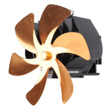 Wood Stove Fan Heat Powered 6 Blades Hanging Stove Fan Silent Flue Pipe Hanging Fireplace Fan Eco Friendly Wall Mount Gold - Front View