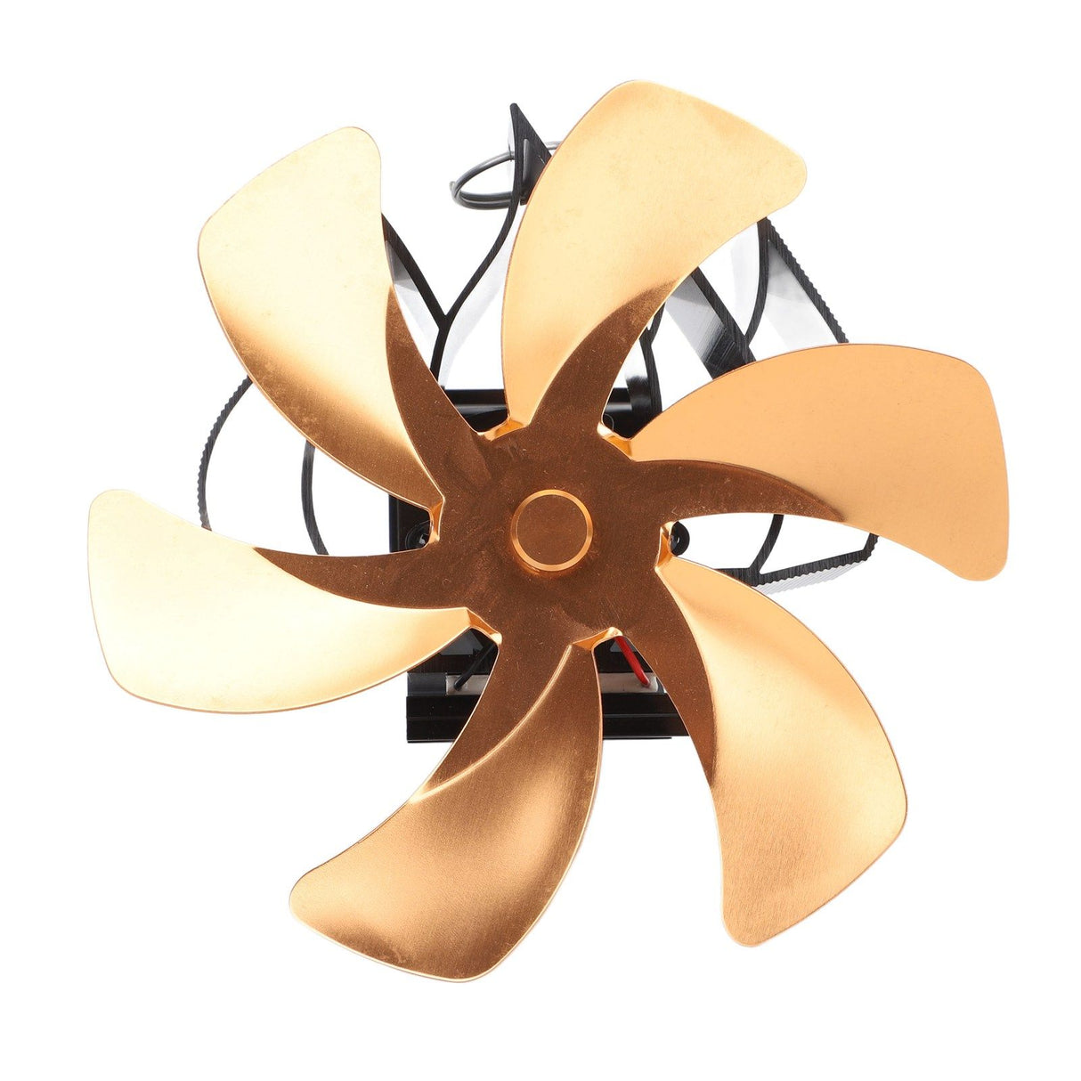Wood Stove Fan Heat Powered 6 Blades Hanging Stove Fan Silent Flue Pipe Hanging Fireplace Fan Eco Friendly Wall Mount Gold