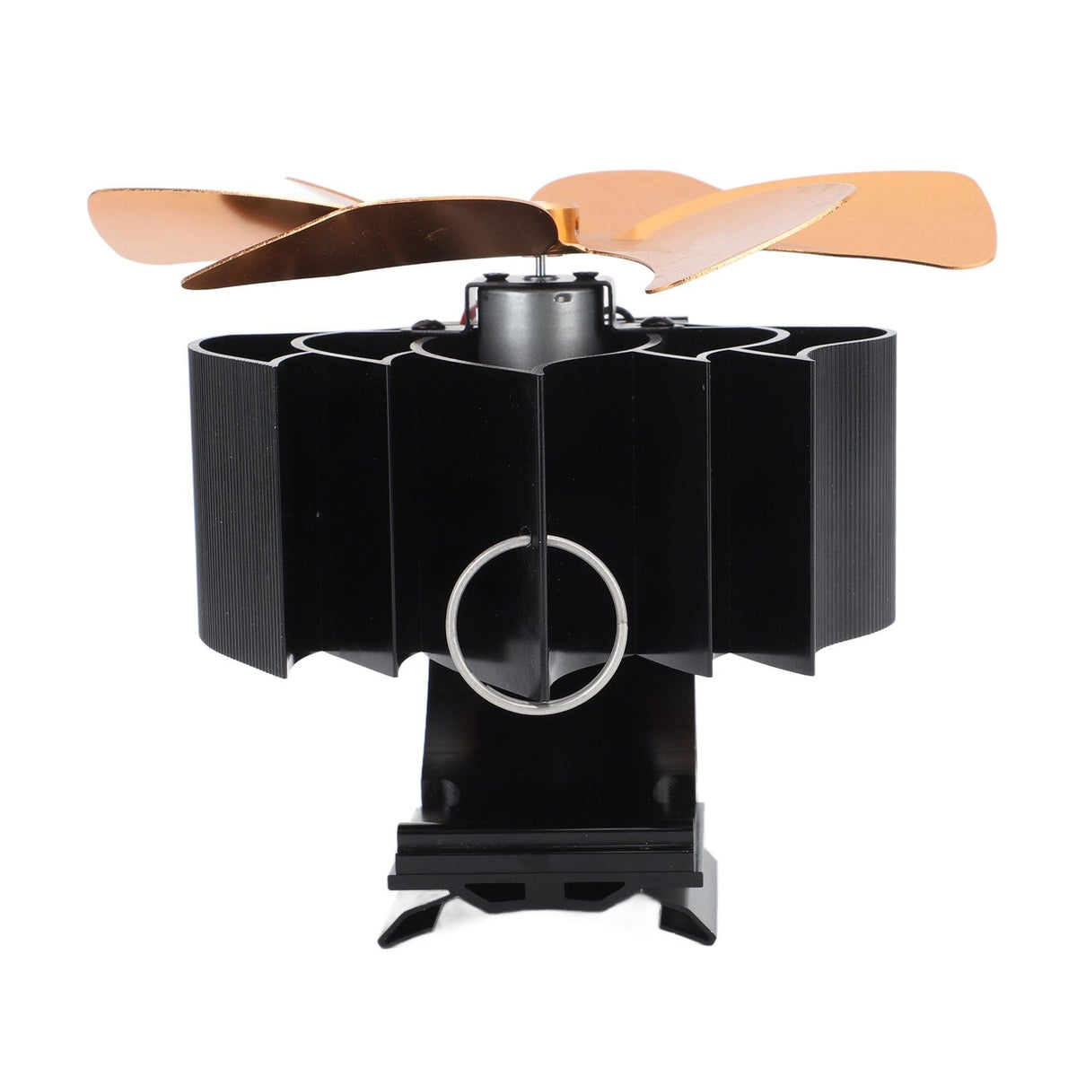 Wood Stove Fan Heat Powered 6 Blades Hanging Stove Fan Silent Flue Pipe Hanging Fireplace Fan Eco Friendly Wall Mount Gold
