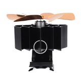 Wood Stove Fan Heat Powered 6 Blades Hanging Stove Fan Silent Flue Pipe Hanging Fireplace Fan Eco Friendly Wall Mount Gold
