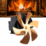 Wood Stove Fan Heat Powered 6 Blades Hanging Stove Fan Silent Flue Pipe Hanging Fireplace Fan Eco Friendly Wall Mount Gold