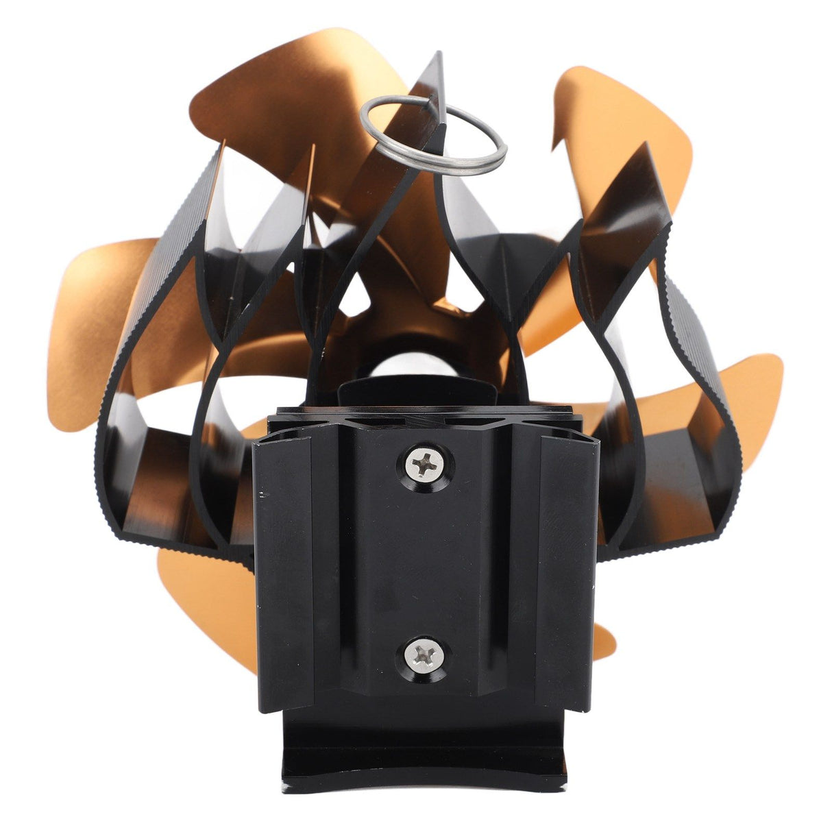 Wood Stove Fan Heat Powered 6 Blades Hanging Stove Fan Silent Flue Pipe Hanging Fireplace Fan Eco Friendly Wall Mount Gold