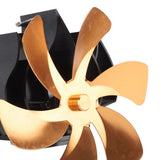 Wood Stove Fan Heat Powered 6 Blades Hanging Stove Fan Silent Flue Pipe Hanging Fireplace Fan Eco Friendly Wall Mount Gold
