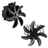 Wood Stove Fan 7 Blade Aluminum Alloy Low Noise Wall Hanging Heat Powered Stove Fan with Fixing Loop for Home Log Burning Stove Camping Black