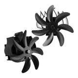 Wood Stove Fan 7 Blade Aluminum Alloy Low Noise Wall Hanging Heat Powered Stove Fan with Fixing Loop for Home Log Burning Stove Camping Black