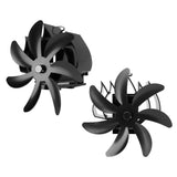 Wood Stove Fan 7 Blade Aluminum Alloy Low Noise Wall Hanging Heat Powered Stove Fan with Fixing Loop for Home Log Burning Stove Camping Black - Extra Image