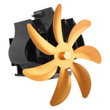 Wood Stove Fan 7 Blade Aluminum Alloy Low Noise Wall Hanging Heat Powered Stove Fan with Fixing Loop for Home Log Burning Stove Camping Gold