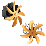 Wood Stove Fan 7 Blade Aluminum Alloy Low Noise Wall Hanging Heat Powered Stove Fan with Fixing Loop for Home Log Burning Stove Camping Gold - 45-Degree Angle