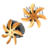 Wood Stove Fan 7 Blade Aluminum Alloy Low Noise Wall Hanging Heat Powered Stove Fan with Fixing Loop for Home Log Burning Stove Camping Gold
