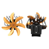Wood Stove Fan 7 Blade Aluminum Alloy Low Noise Wall Hanging Heat Powered Stove Fan with Fixing Loop for Home Log Burning Stove Camping Gold