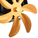 Wood Stove Fan 7 Blade Aluminum Alloy Low Noise Wall Hanging Heat Powered Stove Fan with Fixing Loop for Home Log Burning Stove Camping Gold