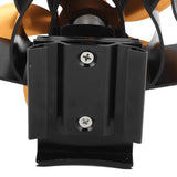 Wood Stove Fan 7 Blade Aluminum Alloy Low Noise Wall Hanging Heat Powered Stove Fan with Fixing Loop for Home Log Burning Stove Camping Gold - Extra Image