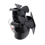 Stove Fan Heat Powered Aluminum Alloy 4 Blades Dual Head Fireplace Fan for Replacement Black - Low Angle