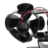 Stove Fan Heat Powered Aluminum Alloy 4 Blades Dual Head Fireplace Fan for Replacement Black - Extra Image