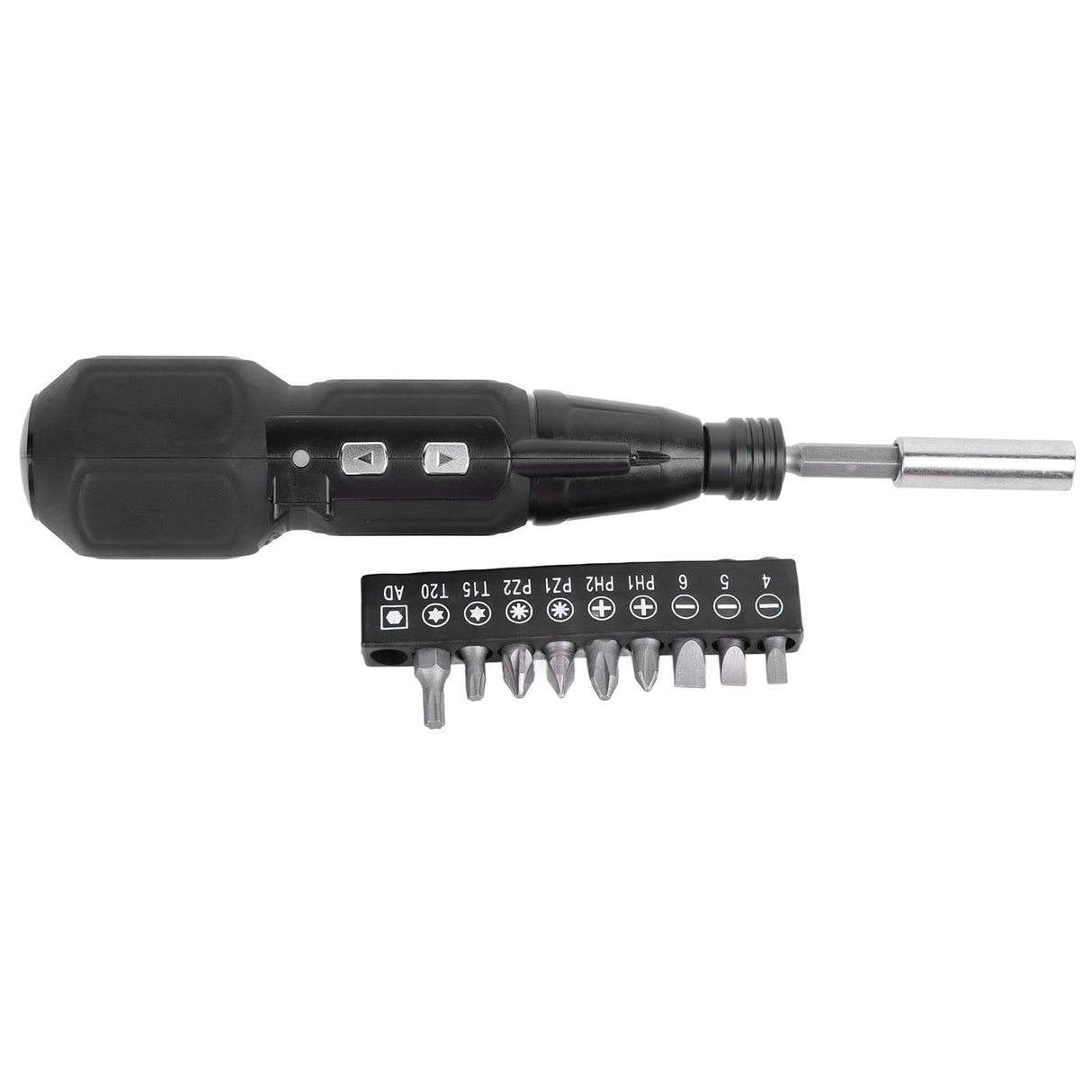 Cordless Electric Screwdriver with LED Light Alloy Steel 900mAh USB Charging Electric Manual 2 in 1 Power Screwdriver Set Black