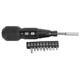 Cordless Electric Screwdriver with LED Light Alloy Steel 900mAh USB Charging Electric Manual 2 in 1 Power Screwdriver Set Black