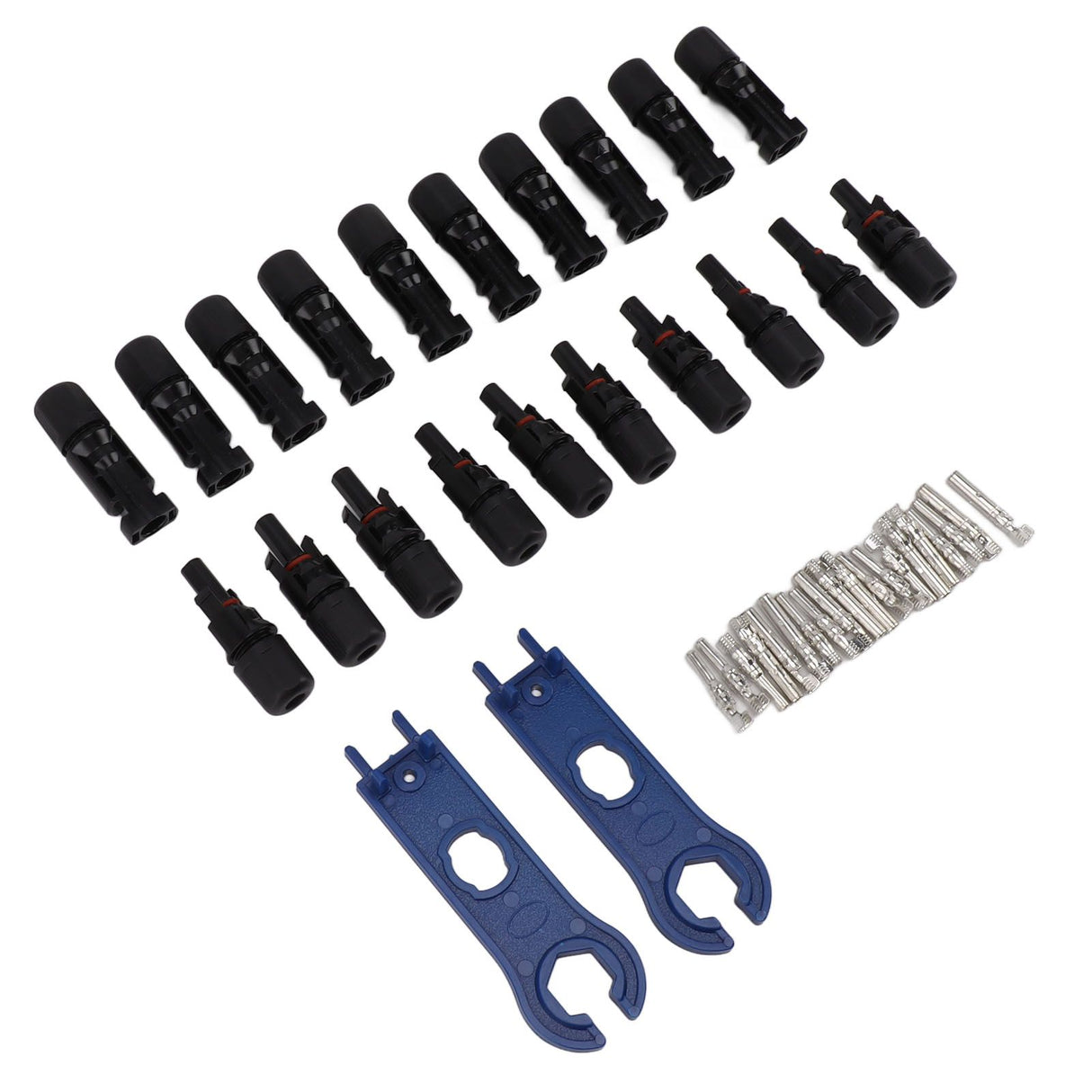 Solar Connectors with 10 Pairs Male Female Plug Spanners Waterproof Flame Retardant Solar Panel Cable Connectors