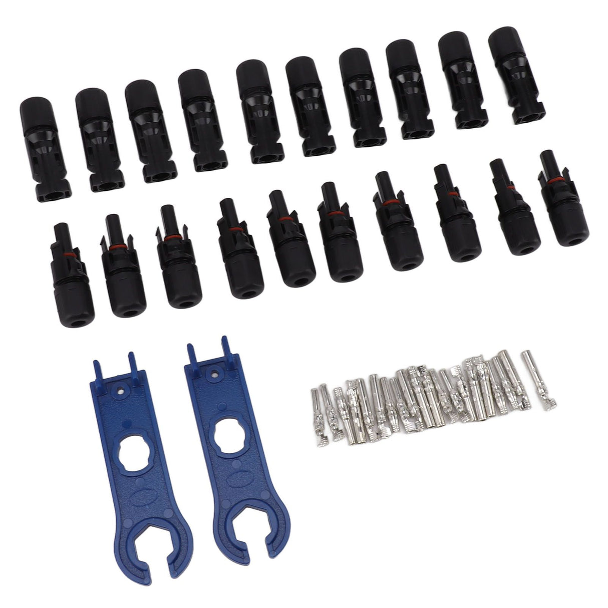 Solar Connectors with 10 Pairs Male Female Plug Spanners Waterproof Flame Retardant Solar Panel Cable Connectors