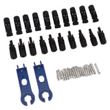 Solar Connectors with 10 Pairs Male Female Plug Spanners Waterproof Flame Retardant Solar Panel Cable Connectors - Top-Down View
