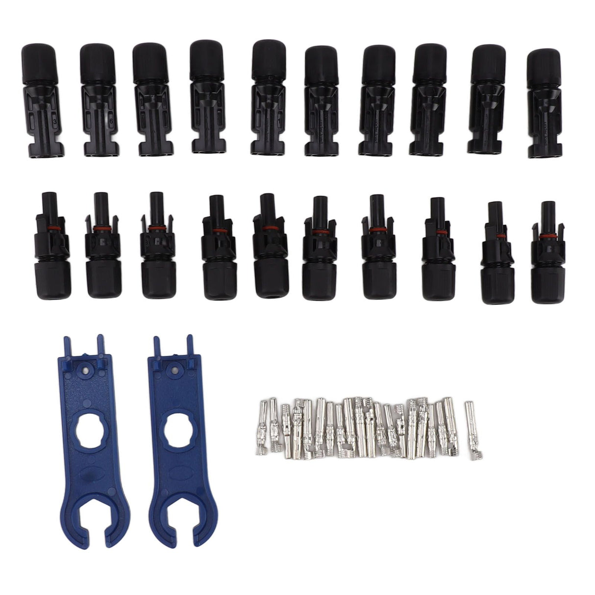 Solar Connectors with 10 Pairs Male Female Plug Spanners Waterproof Flame Retardant Solar Panel Cable Connectors