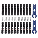 Solar Connectors with 10 Pairs Male Female Plug Spanners Waterproof Flame Retardant Solar Panel Cable Connectors