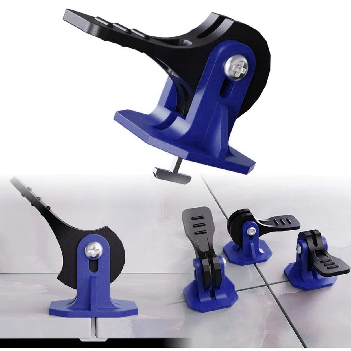 Tile Leveling System Kit 50pcs Reusable Tile Leveler with T Pin Tools for Wall Floor Tile Adjustment