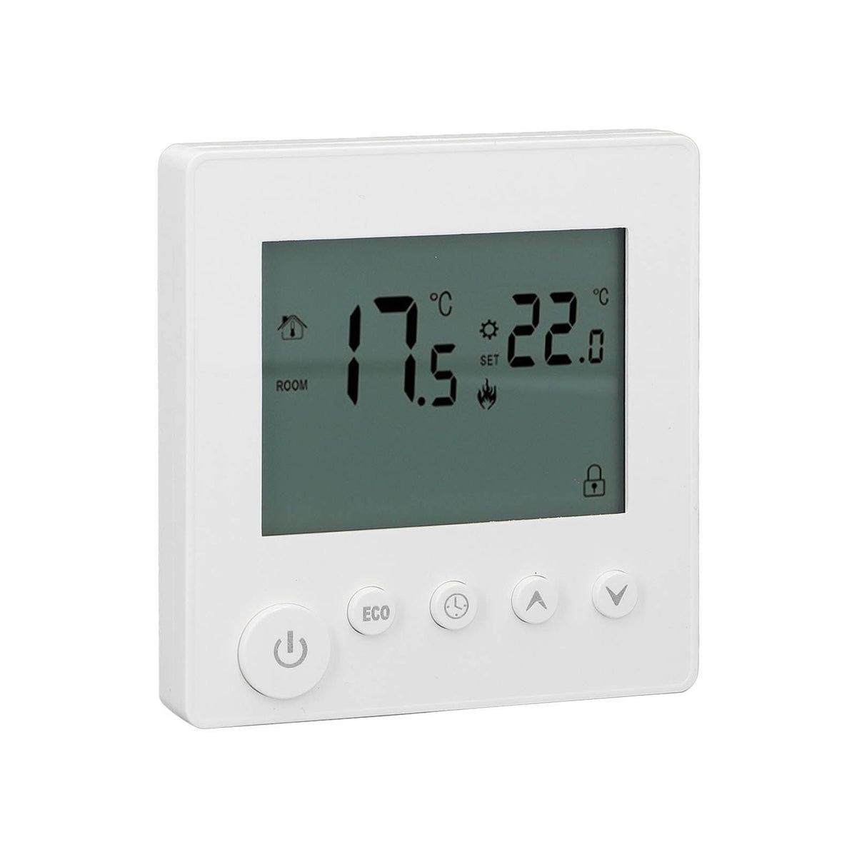 Digital Thermostat 4500W High Power Electric Floor Heating Temperature Control Thermostat for Office Mall AC 90V to 240V White