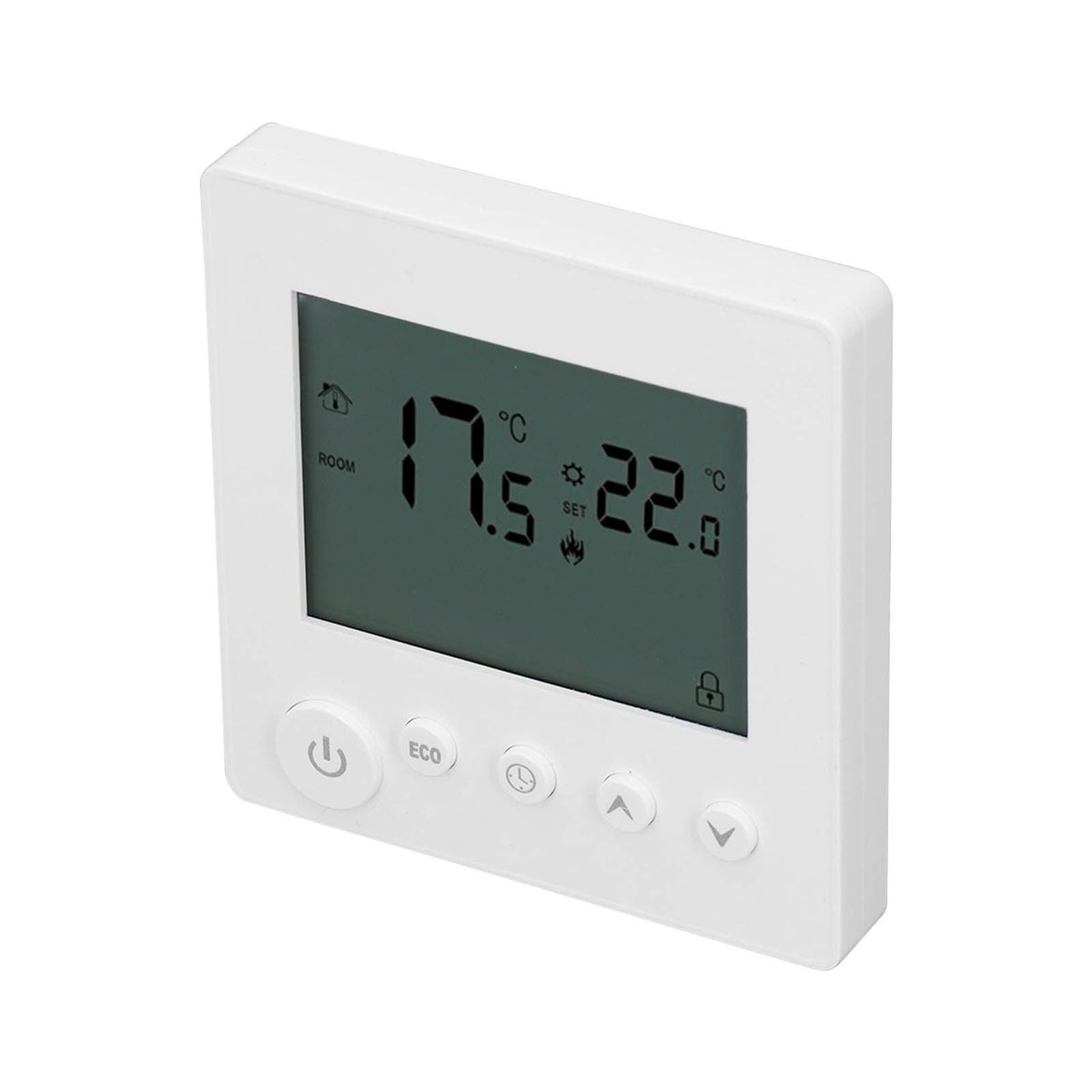 Digital Thermostat 4500W High Power Electric Floor Heating Temperature Control Thermostat for Office Mall AC 90V to 240V White
