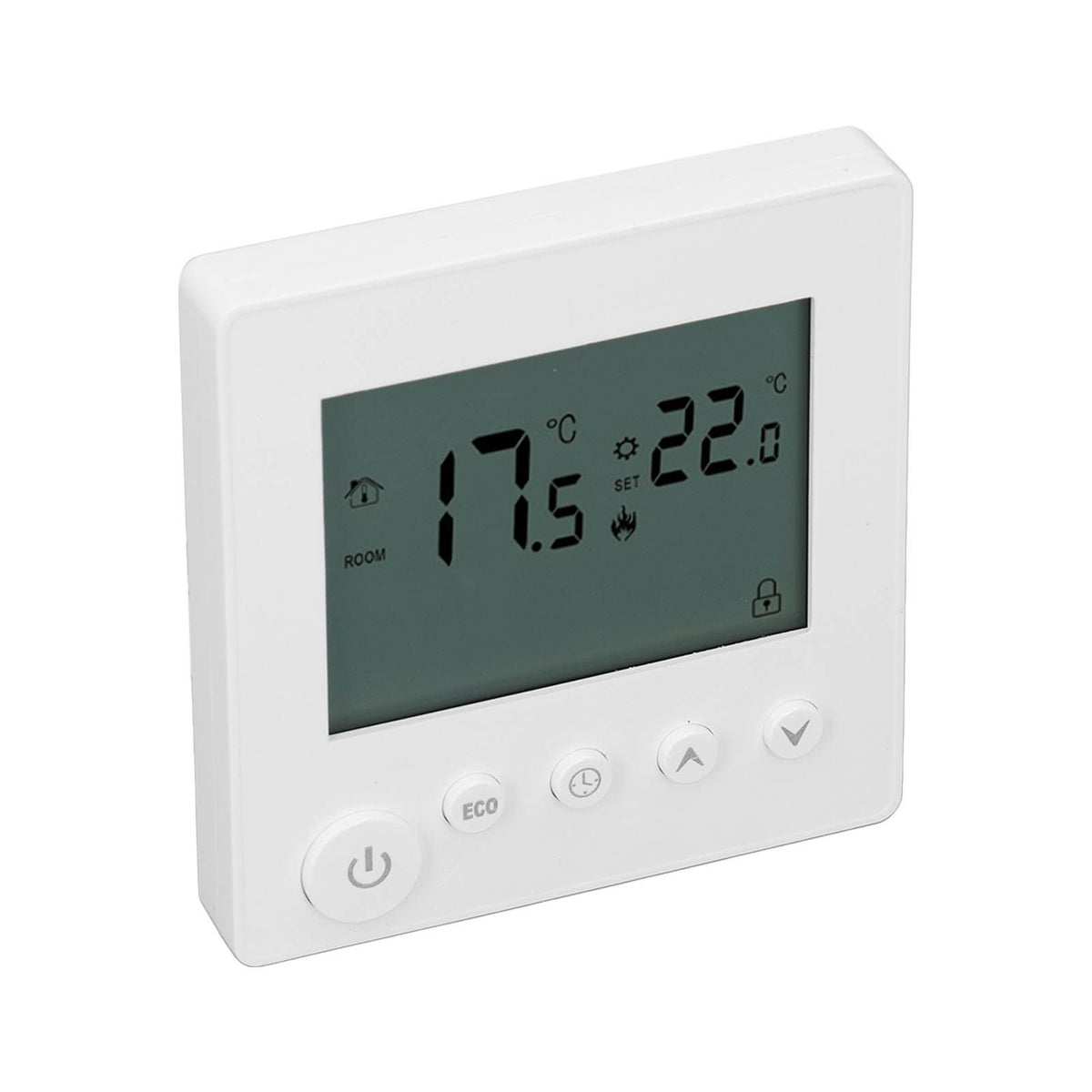 Digital Thermostat 4500W High Power Electric Floor Heating Temperature Control Thermostat for Office Mall AC 90V to 240V White