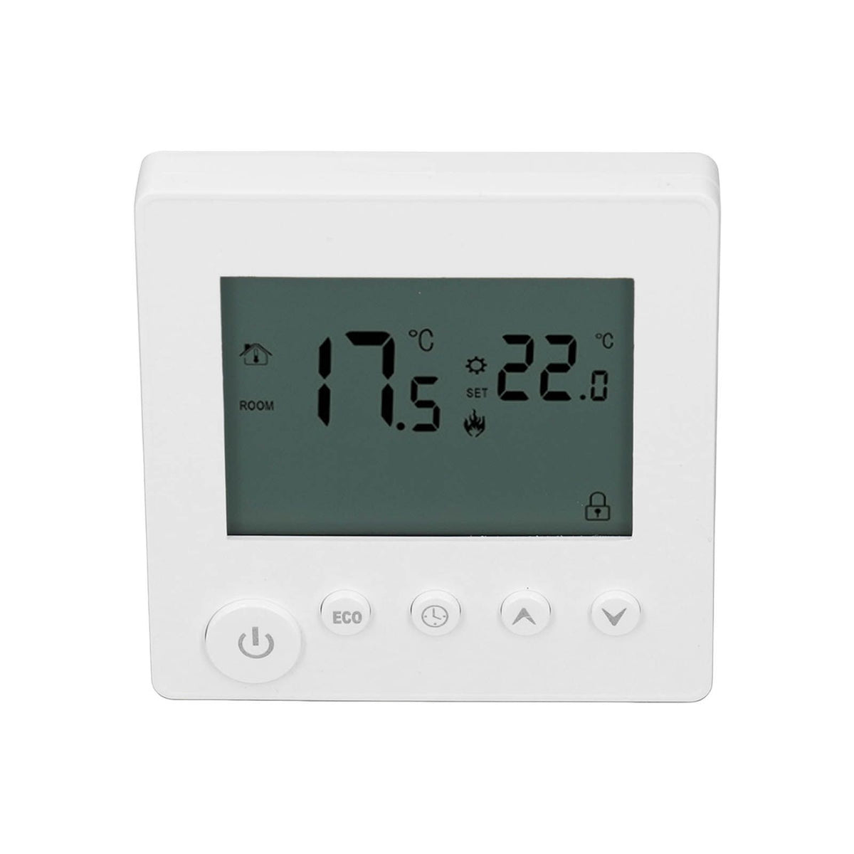 Digital Thermostat 4500W High Power Electric Floor Heating Temperature Control Thermostat for Office Mall AC 90V to 240V White