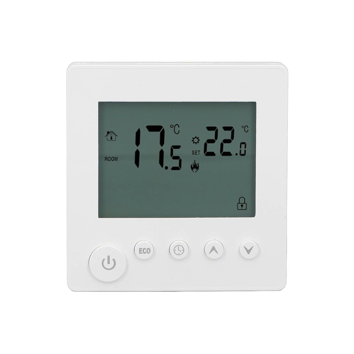 Digital Thermostat 4500W High Power Electric Floor Heating Temperature Control Thermostat for Office Mall AC 90V to 240V White