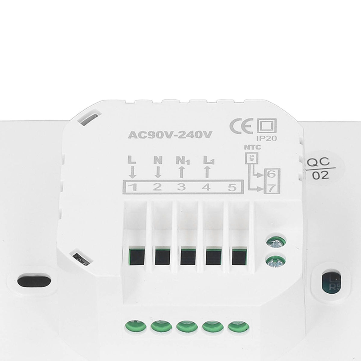 Smart Thermostat 4500W Button Control Water Heating Thermostat for Home Office Market Hotel AC90V to 240V White
