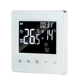 Digital Thermostat Screen Programmable Home Thermostat with 3 Meter Sensor Line for Electric Floor Heating Home Hotel Office AC90‑240V White Without WiFi