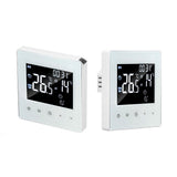 Digital Thermostat Screen Programmable Home Thermostat with 3 Meter Sensor Line for Electric Floor Heating Home Hotel Office AC90‑240V White Without WiFi - Close-Up Angle